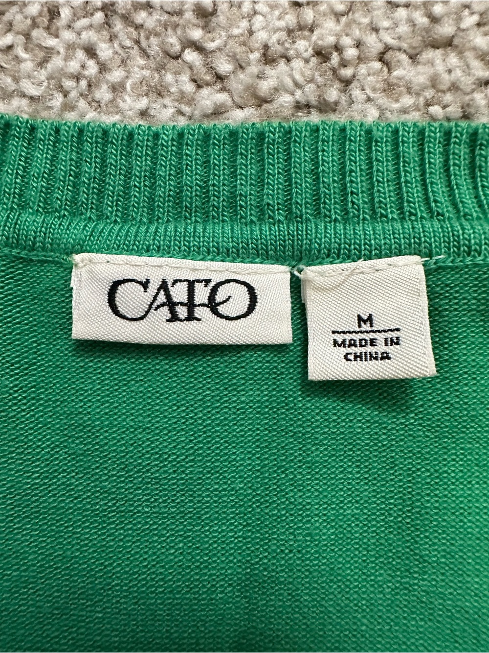 CATO Fashions Green Mixed Media Knit Top | Size M - Picture 3 of 8